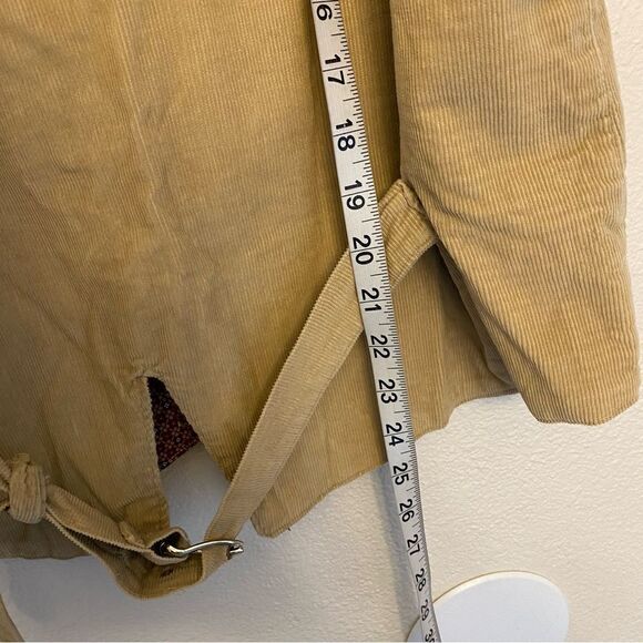 Tan Brown vintage corduroy wood button up character costume vest handmade L - Picture 4 of 6